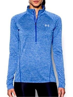 Under Armour Women's Tech Twist 1/2 Zip Long Sleeve Top Blue size M